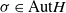sigma element of Aut upper H