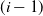 left parenthesis i minus 1 right parenthesis