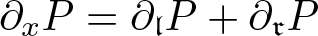 partial differential xP equals partial differential fraktur l upper P plus partial differential fraktur r upper P