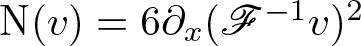 upper N left parenthesis v right parenthesis equals 6 partial differential x left parenthesis upper F minus 1 v right parenthesis 2