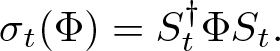 sigma t left parenthesis upper Phi right parenthesis equals St dagger upper Phi St period