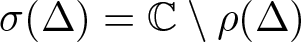 sigma left parenthesis upper Delta right parenthesis equals upper C backslash rho left parenthesis upper Delta right parenthesis