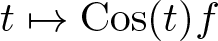 t right arrow from bar Cos left parenthesis t right parenthesis f
