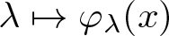 lamda right arrow from bar phi lamda left parenthesis x right parenthesis