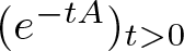 left parenthesis e minus tA right parenthesis t greater than 0