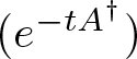 left parenthesis e minus tA dagger right parenthesis
