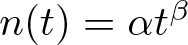 n left parenthesis t right parenthesis equals alpha t beta