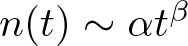 n left parenthesis t right parenthesis tilde alpha t beta
