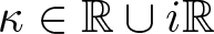 kappa element of double struck upper R union i double struck upper R