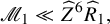 script upper M 1 much less than ModifyingAbove upper Z With caret Superscript 6 Baseline ModifyingAbove upper R With caret Subscript 1 Baseline comma