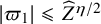 StartAbsoluteValue pi 1 EndAbsoluteValue less than or slanted equals ModifyingAbove upper Z With caret Superscript eta divided by 2