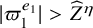 StartAbsoluteValue pi 1 Superscript e 1 Baseline EndAbsoluteValue greater than ModifyingAbove upper Z With caret Superscript eta