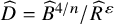 ModifyingAbove upper D With caret equals ModifyingAbove upper B With caret Superscript 4 divided by n Baseline divided by ModifyingAbove upper R With caret Superscript epsilon