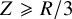 upper Z greater than or slanted equals upper R divided by 3