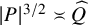 StartAbsoluteValue upper P EndAbsoluteValue Superscript 3 divided by 2 Baseline equivalent to ModifyingAbove upper Q With caret