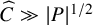 ModifyingAbove upper C With caret much greater than StartAbsoluteValue upper P EndAbsoluteValue Superscript 1 divided by 2