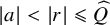 StartAbsoluteValue a EndAbsoluteValue less than StartAbsoluteValue r EndAbsoluteValue less than or slanted equals ModifyingAbove upper Q With caret