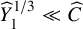 ModifyingAbove upper Y With caret Subscript 1 Superscript 1 divided by 3 Baseline much less than ModifyingAbove upper C With caret