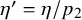 eta prime equals eta divided by p 2