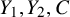 upper Y 1 comma upper Y 2 comma upper C