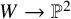 upper W right arrow double struck upper P squared