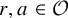 r comma a element of script upper O