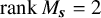 rank upper M Subscript bold italic s Baseline equals 2