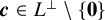 bold italic c element of upper L Superscript up tack minus StartSet bold 0 EndSet