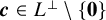 bold italic c element of upper L Superscript up tack minus StartSet bold 0 EndSet
