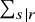 sigma summation Underscript s vertical bar r Endscripts