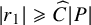 StartAbsoluteValue r 1 EndAbsoluteValue greater than or slanted equals ModifyingAbove upper C With caret StartAbsoluteValue upper P EndAbsoluteValue