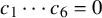 c 1 midline horizontal ellipsis c 6 equals 0
