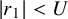 StartAbsoluteValue r 1 EndAbsoluteValue less than upper U