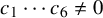 c 1 midline horizontal ellipsis c 6 not equals 0