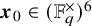 bold italic x 0 element of left parenthesis double struck upper F Subscript q Superscript times Baseline right parenthesis Superscript 6