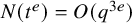 upper N left parenthesis t Superscript e Baseline right parenthesis equals upper O left parenthesis q Superscript 3 e Baseline right parenthesis