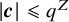StartAbsoluteValue bold italic c EndAbsoluteValue less than or slanted equals q Superscript upper Z