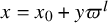 x equals x 0 plus y pi Superscript l