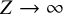 upper Z right arrow infinity