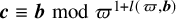 bold italic c identical to bold italic b mod pi Superscript 1 plus l left parenthesis pi comma bold italic b right parenthesis
