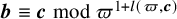 bold italic b identical to bold italic c mod pi Superscript 1 plus l left parenthesis pi comma bold italic c right parenthesis