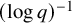 left parenthesis log q right parenthesis Superscript negative 1