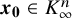 bold italic x bold 0 element of upper K Subscript infinity Superscript n