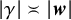 StartAbsoluteValue gamma EndAbsoluteValue equivalent to StartAbsoluteValue bold italic w EndAbsoluteValue