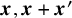 bold italic x comma bold italic x plus bold italic x prime