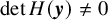 det upper H left parenthesis bold italic y right parenthesis not equals 0