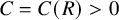 upper C equals upper C left parenthesis upper R right parenthesis greater than 0