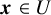 bold italic x element of upper U