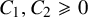 upper C 1 comma upper C 2 greater than or slanted equals 0
