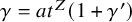 gamma equals a t Superscript upper Z Baseline left parenthesis 1 plus gamma Superscript prime Baseline right parenthesis